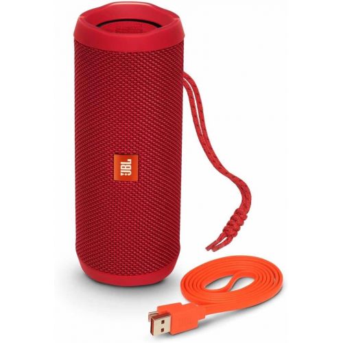 제이비엘 JBL Flip 4 Waterproof Portable Wireless Bluetooth Speaker Bundle - (Pair) Black