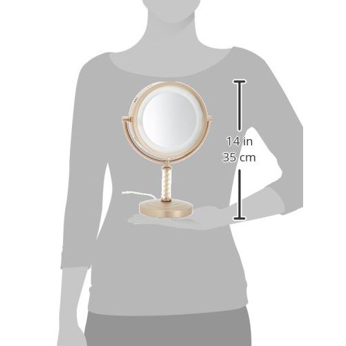  Visit the Jerdon Store Jerdon HL856BC 8-Inch Halo Lighted Vanity Mirror with 6x Magnification, Brushed Brass Finish