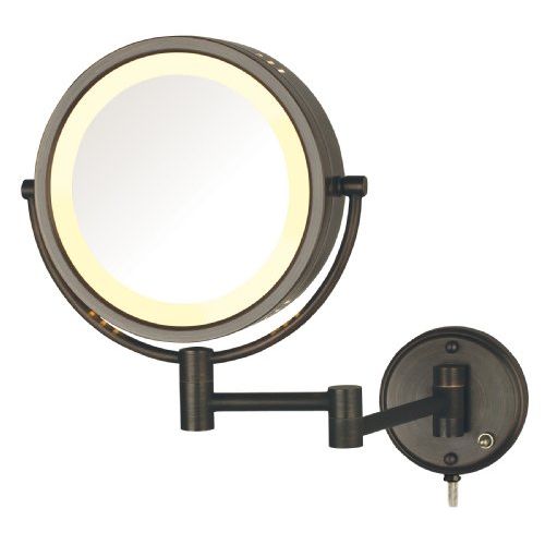  Visit the Jerdon Store Jerdon HL75BZ 8.5-Inch Lighted Wall Mount Makeup Mirror with 8x Magnification, Bronze Finish
