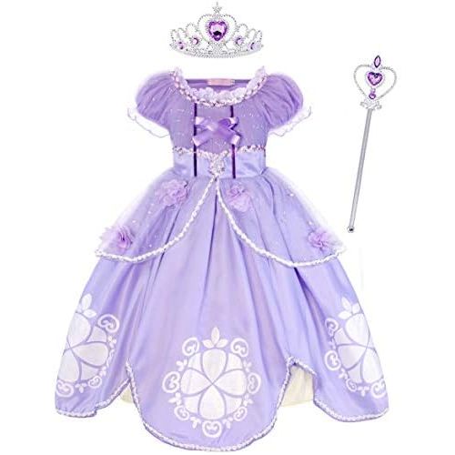  Visit the Jurebecia Store Jurebecia Princess Costume for Little Girls Fancy Birthday Party Dress up Role Play Dresses Luxury Outfit 1-12 Years