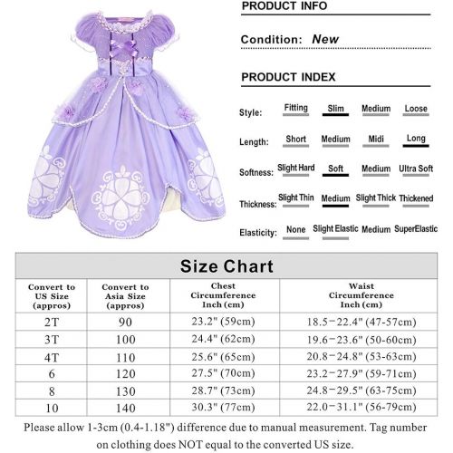  Visit the Jurebecia Store Jurebecia Princess Costume for Little Girls Fancy Birthday Party Dress up Role Play Dresses Luxury Outfit 1-12 Years