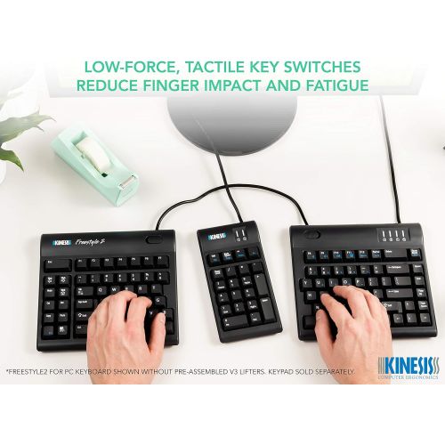  KINESIS Kinesis Freestyle2 Ergonomic Keyboard w VIP3 Lifters for PC (9 Separation)