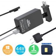 [아마존베스트]Surface Pro Charger Surface Pro 4 Charger, KSW KINGDO 44W 15V 2.58A Power Supply Compatible Microsoft Surface Pro 4 Pro 3 Pro 6 Surface Pro Laptop 1/2 Surface Go & Surface Book Inc