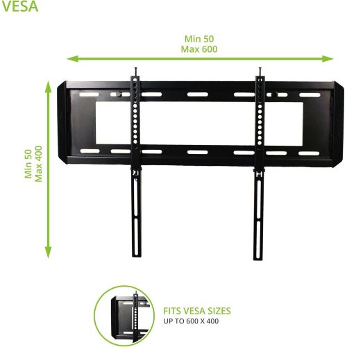  Kanto F6080 TV Wall Mount with Fixed Brackets for 60 to 80 inch Flat Screen Monitors