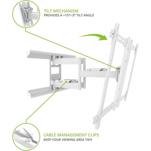  Kanto PDX680 Full Motion Mount for 39-inch to 80-inch TVs, Black