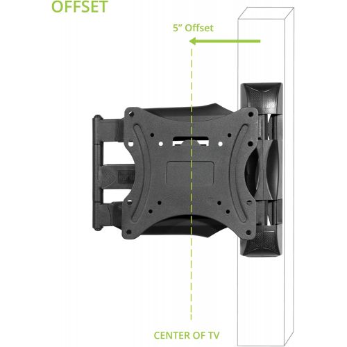  Kanto M300 Full Motion TV Mount  for 26-inch to 55-inch Television Sets  Accessible Tilt Mechanism with 135° Swivel Function  Solid Steel Construction