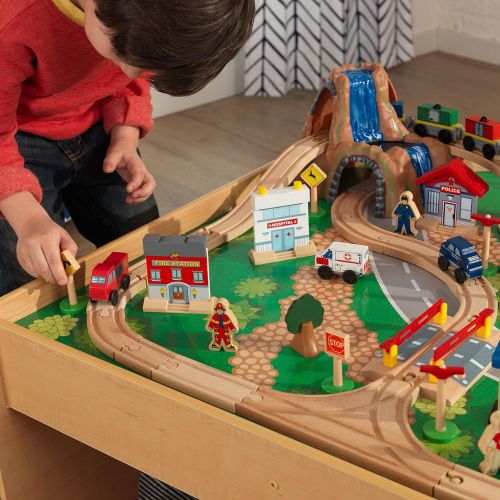 키드크래프트 [아마존베스트]KidKraft Waterfall Mountain Train Set and Table