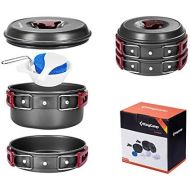 [아마존베스트]KingCamp Camping Pot Frying Pan Kettle 5 Pcs/8 Pcs for 2-3 Person Family Cooking Portable Cookware Set