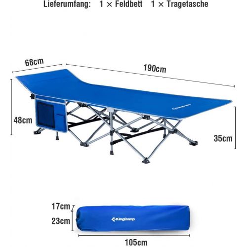  KingCamp Strong Stable Folding Camping Bed Cot Carry Bag