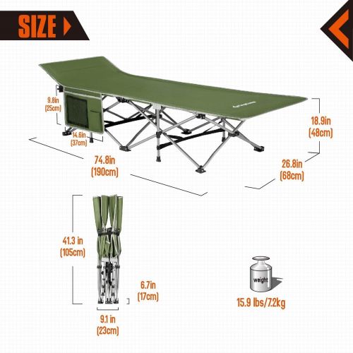  KingCamp Strong Stable Folding Camping Bed Cot Carry Bag