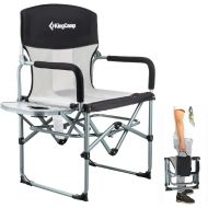 KingCamp Heavy Duty Compact Camping Folding Mesh Chair with Side Table and Handle