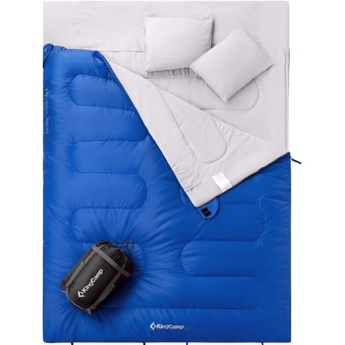  Visit the KingCamp Store KingCamp Camping Sleeping Bag for Adults Youth 3 Season Lightweight, Waterproof, Cotton Sleeping Bag, Double and Single Size-6 Colors for Hiking, Outdoor Activities