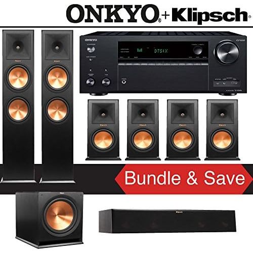 클립쉬 Klipsch RP-280F 7.1-Ch Reference Premiere Home Theater Speaker System with Onkyo TX-NR686 7.2-Channel 4K Network AV Receiver