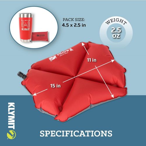  [아마존베스트]Klymit Pillow X Inflatable Camping & Travel Pillow