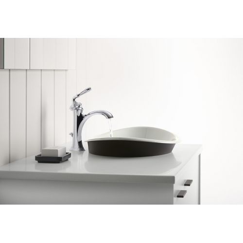  Kohler KOHLER K-5403-P5-KC Iron Plains Wading Pool Oval Bathroom Sink With Iron Black Painted Underside, Vapor Blue