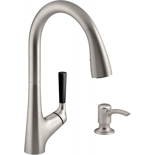  Visit the Kohler Store Kohler K-R562-SD-VS Malleco Pull-down Kitchen Sink Faucet with Soap/Lotion Dispenser, Vibrant Stainless