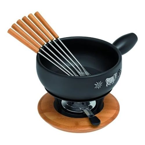  Kuhn Rikon 32089 Alpina Induction Fondue Set, 9, Black