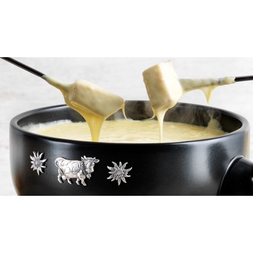  Kuhn Rikon 32089 Alpina Induction Fondue Set, 9, Black