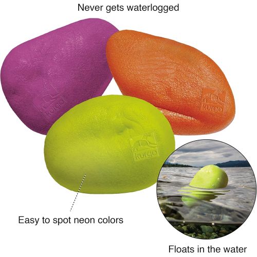  Visit the Kurgo Store Kurgo Fetch Toy for Dogs | Dog Floating Water Toys | for Pool, Beach, OR Lake | Easy to See Bright Neon Colors | Skipping Stones | Outdoor Toy for Pets | Pack of 2, Assorted Colors