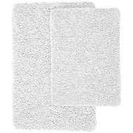 Visit the Lavish Home Store Lavish Home 2 Piece Memory Foam Shag Bath Mat - White