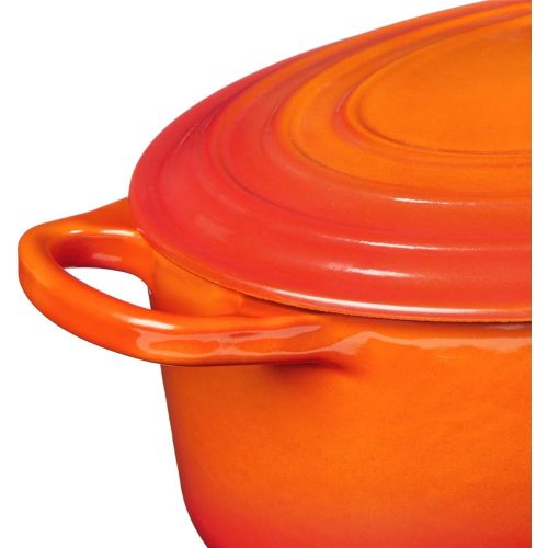 르크루제 Le Creuset Enameled Cast Iron Signature Oval Dutch French Oven, 2 34 quart, Flame