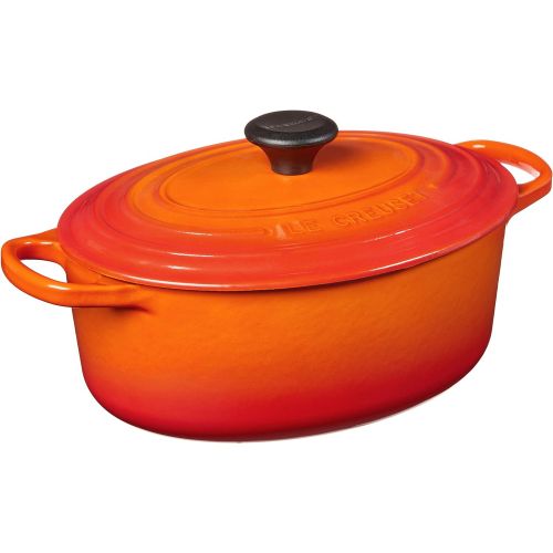 르크루제 Le Creuset Enameled Cast Iron Signature Oval Dutch French Oven, 2 34 quart, Flame