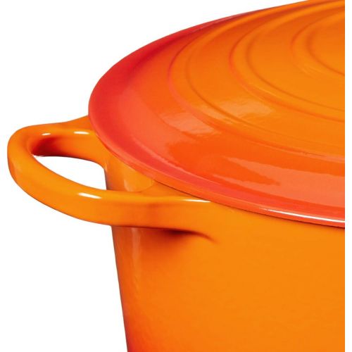 르크루제 Le Creuset LS2501-342 Enameled Cast Iron 13.25 Quart Signature Round Dutch Oven, Flame