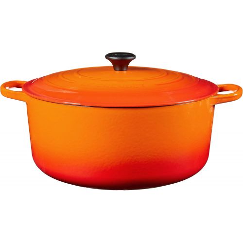 르크루제 Le Creuset LS2501-342 Enameled Cast Iron 13.25 Quart Signature Round Dutch Oven, Flame