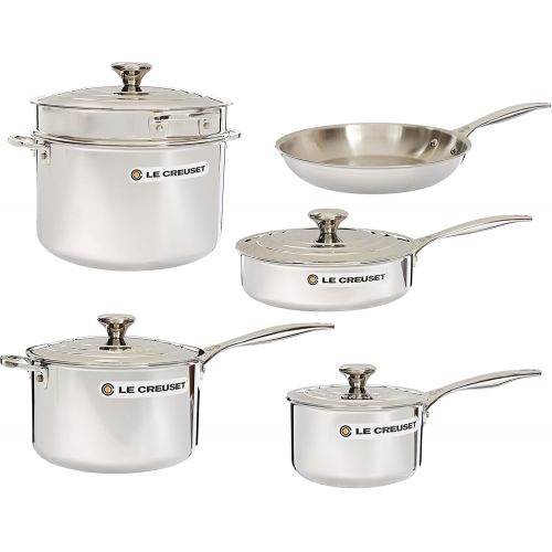 르크루제 Le Creuset 10-Piece Tri-Ply Stainless Steel Cookware Set