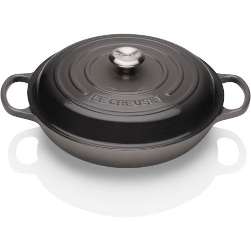 르크루제 Le Creuset LS2532-30BPSS Signature Enameled Cast-Iron Braiser, 3 12 Quart, Provence