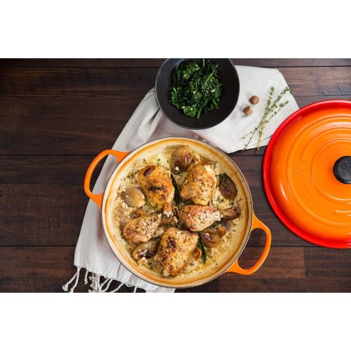 르크루제 Le Creuset LS2532-30BPSS Signature Enameled Cast-Iron Braiser, 3 12 Quart, Provence