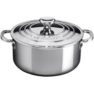 Le Creuset SSP3000-20 Stainless Steel 3 15 Quart Shallow Casserole with Lid, 3-15
