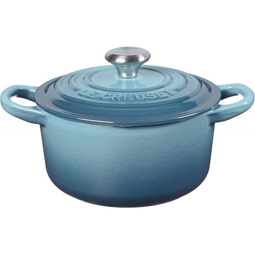 르크루제 Le Creuset Signature Enameled Cast-Iron 1-Quart Round French (Dutch) Oven, Matte Black