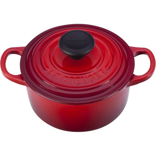 르크루제 Le Creuset Signature Enameled Cast-Iron 1-Quart Round French (Dutch) Oven, Matte Black