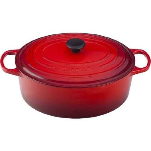 르크루제 Le Creuset LS2502-3516SS Enameled Cast Iron 9.5 Quart Signature Oval Dutch Oven, White