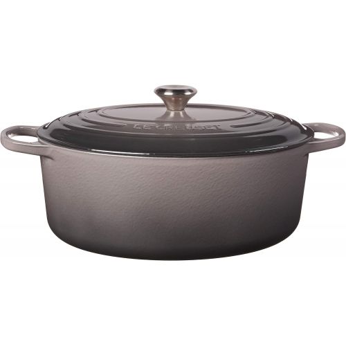 르크루제 Le Creuset LS2502-3516SS Enameled Cast Iron 9.5 Quart Signature Oval Dutch Oven, White