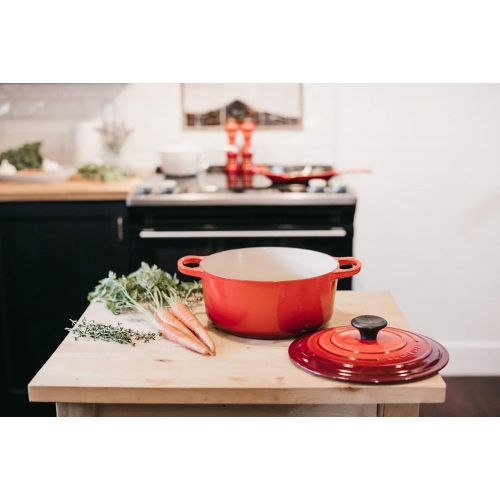 르크루제 Le Creuset LS2501-28BPSS Round Cast-Iron Dutch Oven, 7-14 Quart, Provence