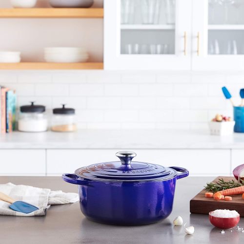 르크루제 Le Creuset LS2501-28BPSS Round Cast-Iron Dutch Oven, 7-14 Quart, Provence