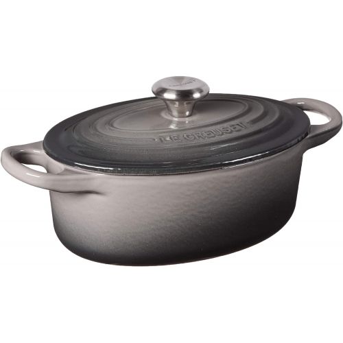 르크루제 Le Creuset Signature Enameled Cast-Iron 1-Quart Oval (Dutch) French Oven, Oyster