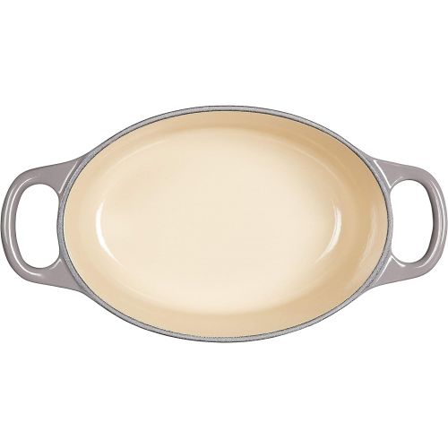 르크루제 Le Creuset Signature Enameled Cast-Iron 1-Quart Oval (Dutch) French Oven, Oyster