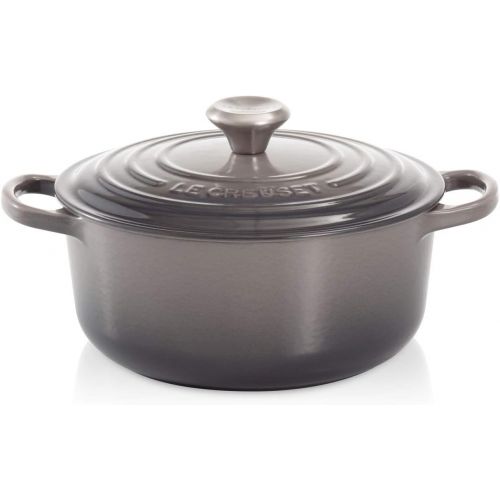 롯지 Le Creuset LS2501-2216SS Signature Enameled Cast Iron Round French Oven, 3 12 Quart, White