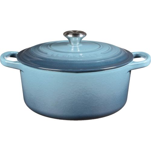 롯지 Le Creuset LS2501-2216SS Signature Enameled Cast Iron Round French Oven, 3 12 Quart, White