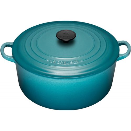 롯지 Le Creuset LS2501-2216SS Signature Enameled Cast Iron Round French Oven, 3 12 Quart, White