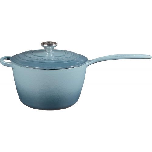 르크루제 Le Creuset Signature Cast Iron Sauce Pan, 3.25-Quart, Marine