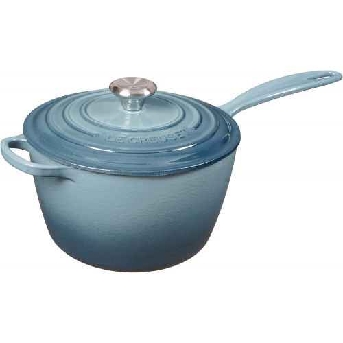 르크루제 Le Creuset Signature Cast Iron Sauce Pan, 3.25-Quart, Marine