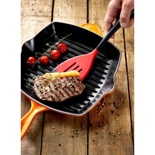 롯지 Le Creuset 20183260600422 Enameled Cast Iron 10 14 Signature Square Skillet Grill, Cerise