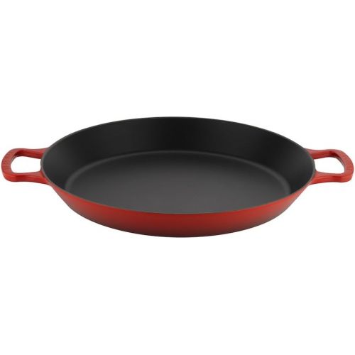 롯지 Le Creuset of America Enameled Cast Iron Paella Pan, 3 14-Quart, Cerise (Cherry Red)