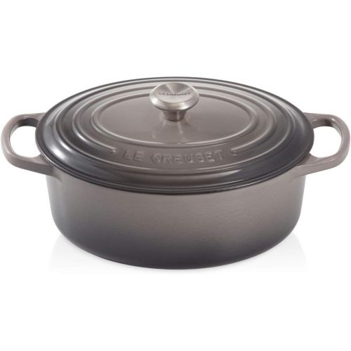 롯지 Le Creuset Signature Enameled Cast-Iron 6.75 Quart Oval French (Dutch) Oven, Cerise (Cherry Red)