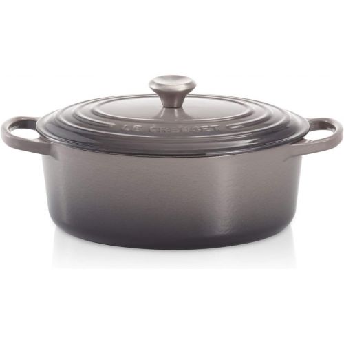 롯지 Le Creuset Signature Enameled Cast-Iron 6.75 Quart Oval French (Dutch) Oven, Cerise (Cherry Red)