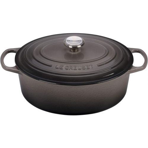 롯지 Le Creuset Signature Enameled Cast-Iron 6.75 Quart Oval French (Dutch) Oven, Cerise (Cherry Red)